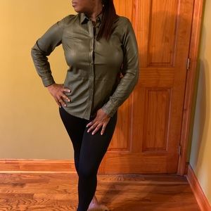 Banana Republic leather shirt